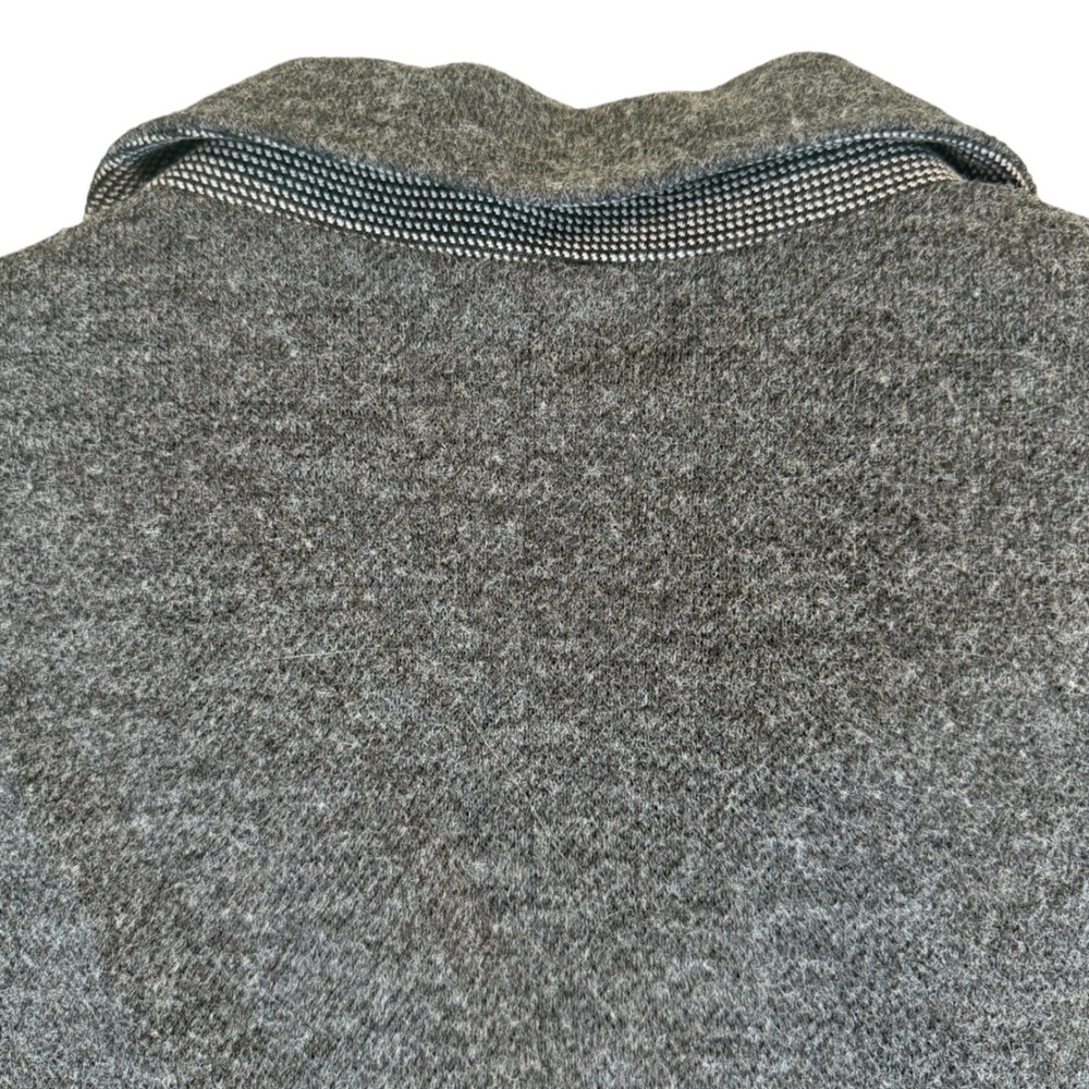 Gray Sweater Blazer Women Small Elbow Patch Contrast Trim Career Professional - Picture 15 of 16